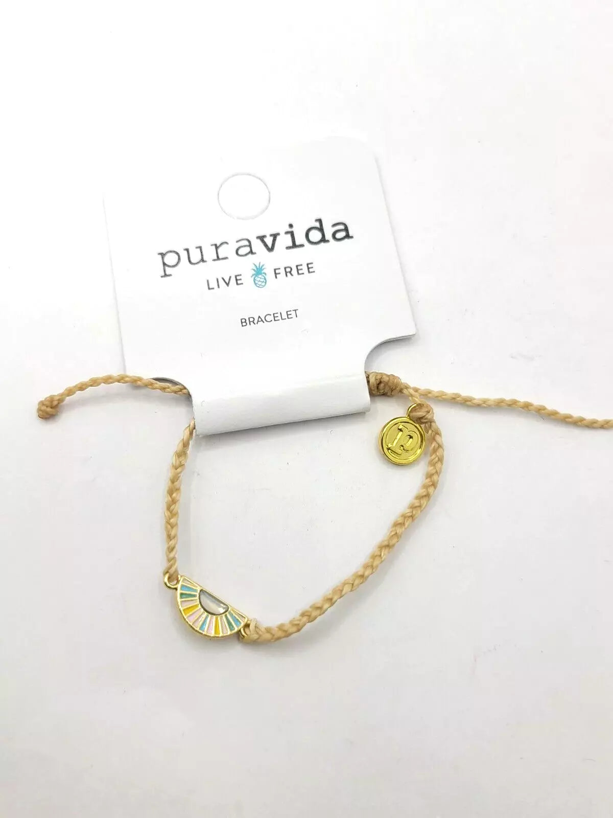 Pura Vida Sunset Stripe Gold Charm Bracelet