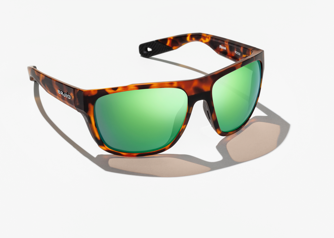 Bajio Swash Sunglasses Dark Tortoise Gloss / Green Glass